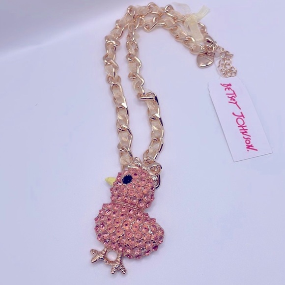 New Betsey Johnson Chicken Chick Necklace - Picture 4 of 9